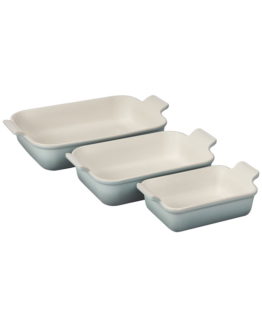 Le Creuset Sea Salt Heritage Set Of 3 Rectangular Dishes ModeSens
