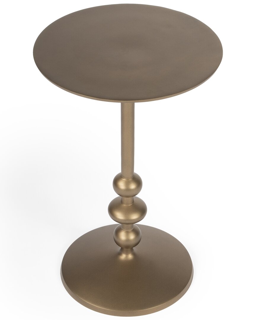Butler Specialty Company Zora Iron Pedestal Accent Table In Gold