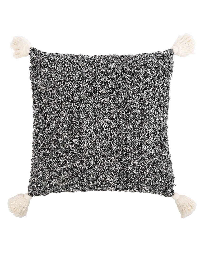 Shop Safavieh Pennie Knit Tassel Pillow In Black