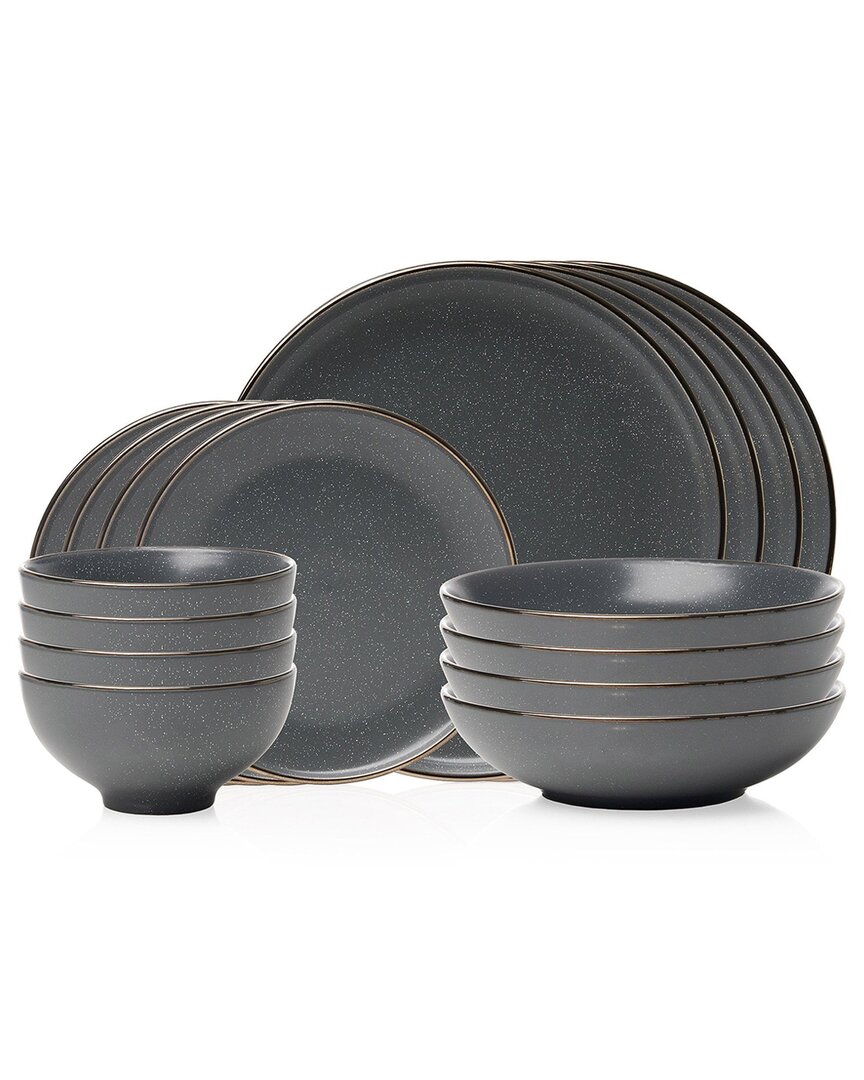 Godinger Beaumont Gold Rim 16pc Dinnerware Set, Service For 4