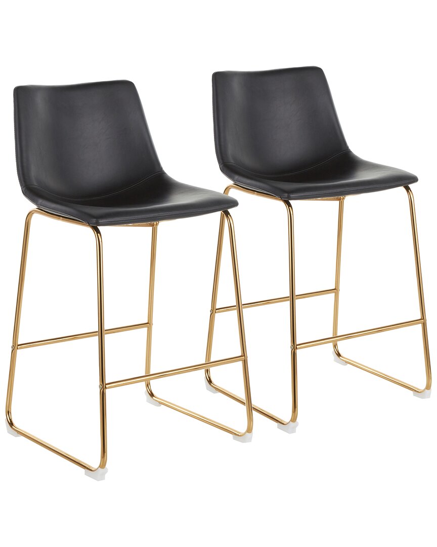 Lumisource Set Of 2 Duke Counter Stools In Gold