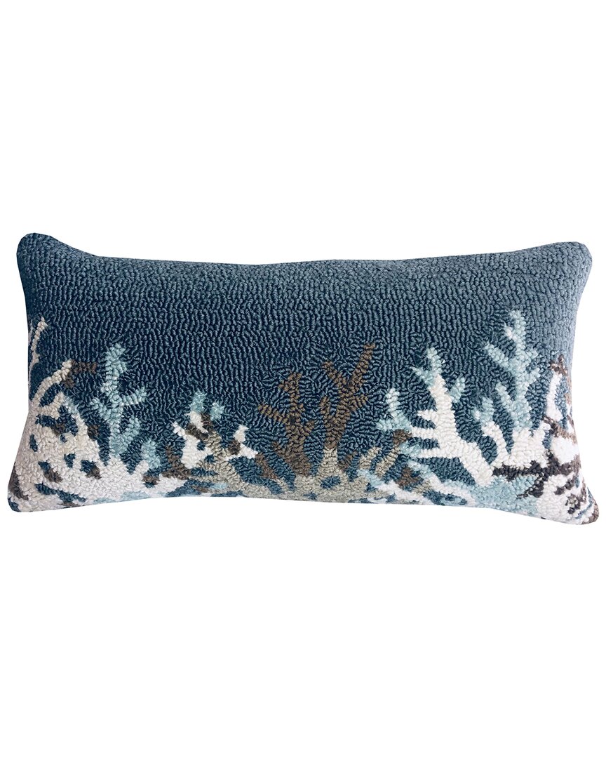 The Rug Market Border Indoor/outdoor Pillow In Blue