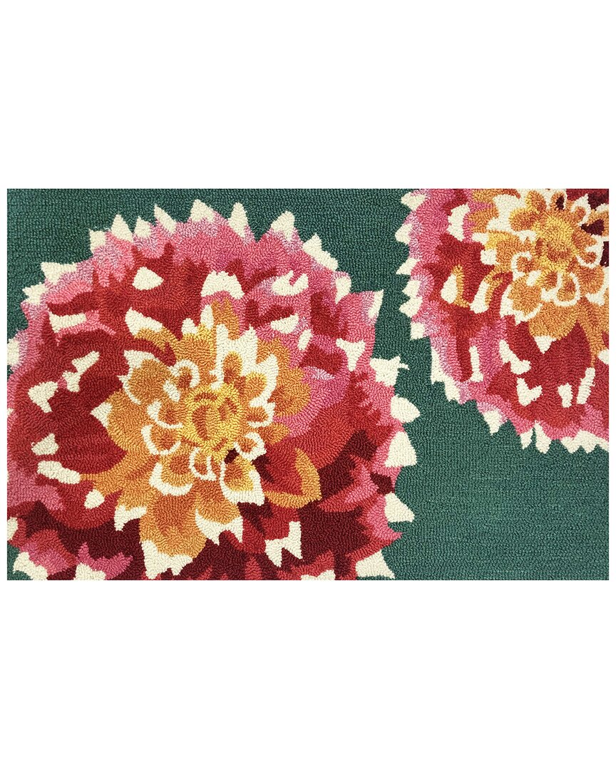 The Rug Market Heirloom Dahlia Indoor/outdoor Doormat In Green