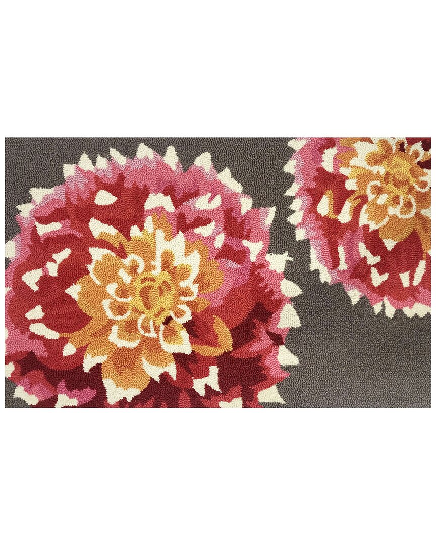 The Rug Market Heirloom Dahlia Indoor/outdoor Doormat In Grey