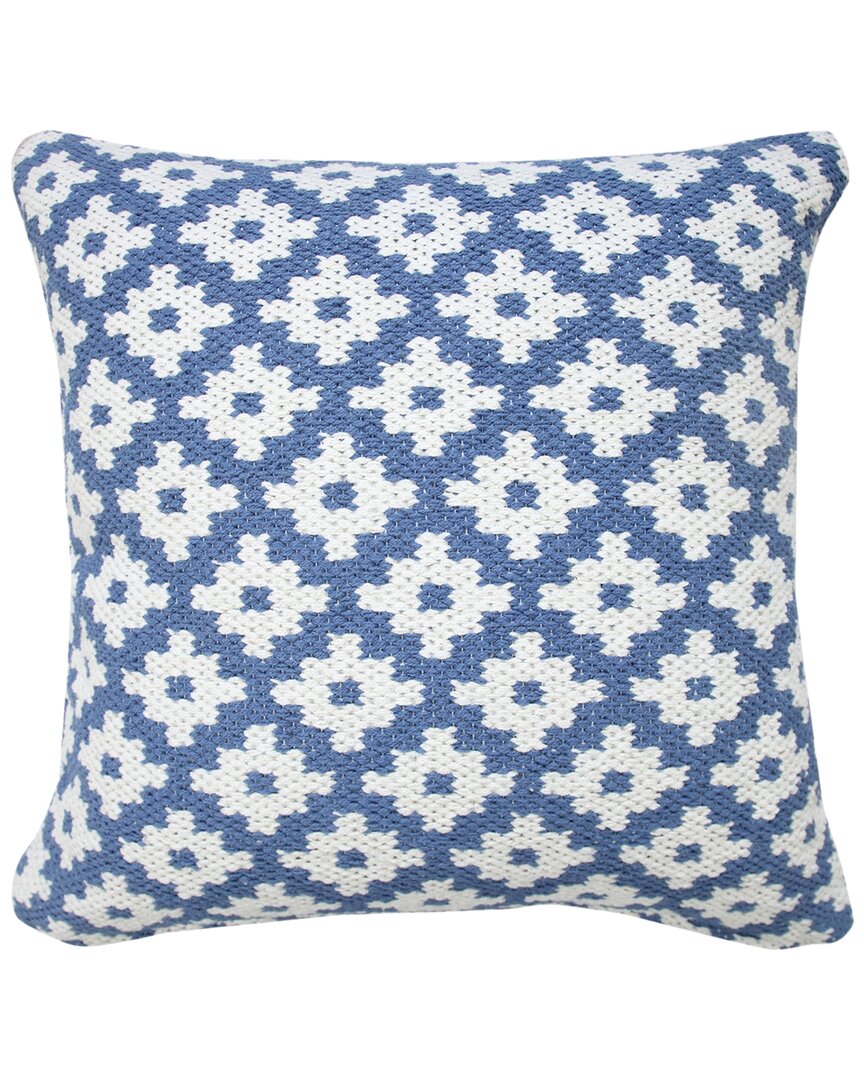 Lr Home Brynn Modern Sun Woven Geometric Throw Pillow In Blue
