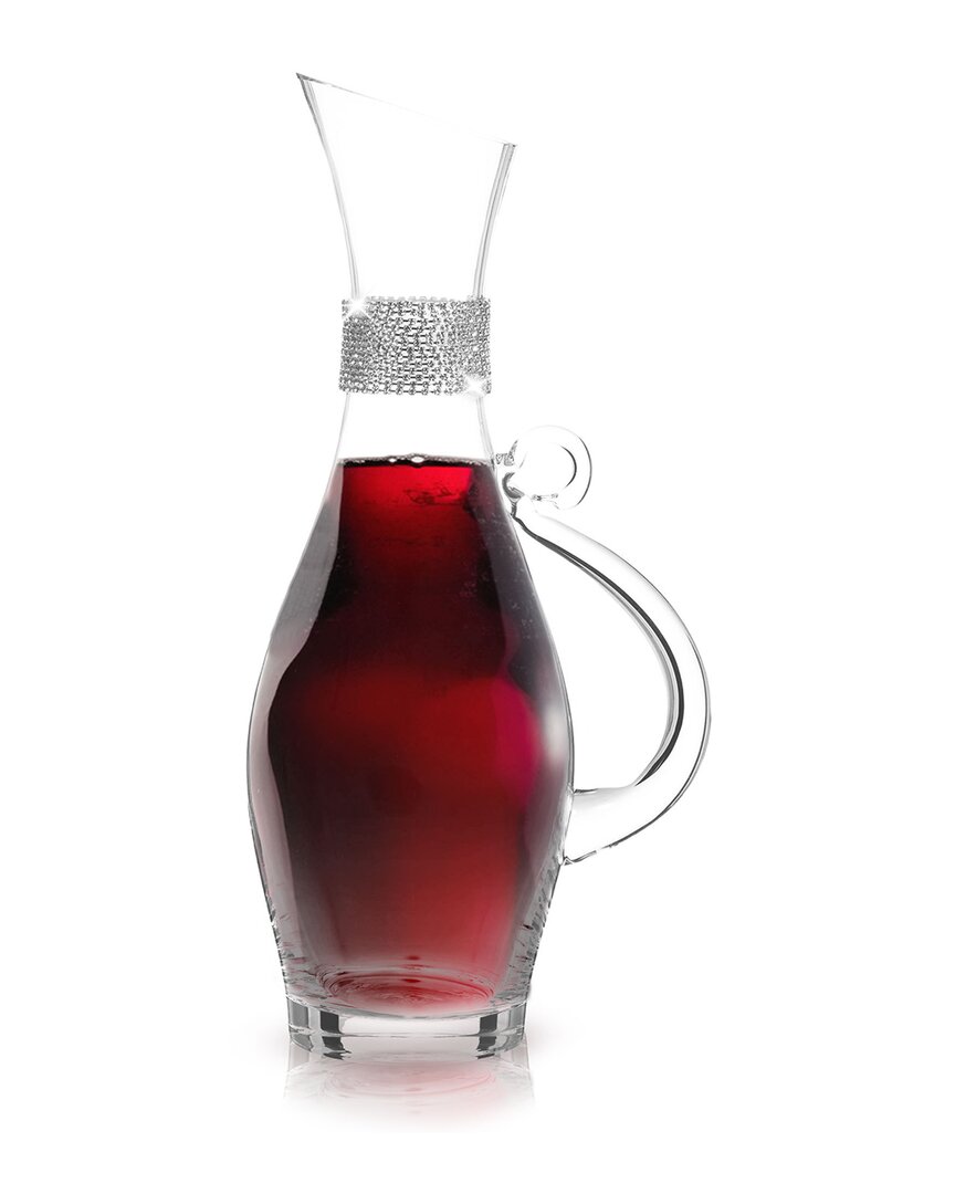 Berkware Wine Decanter Pitcher With Dazzling Rhinestone In Silver