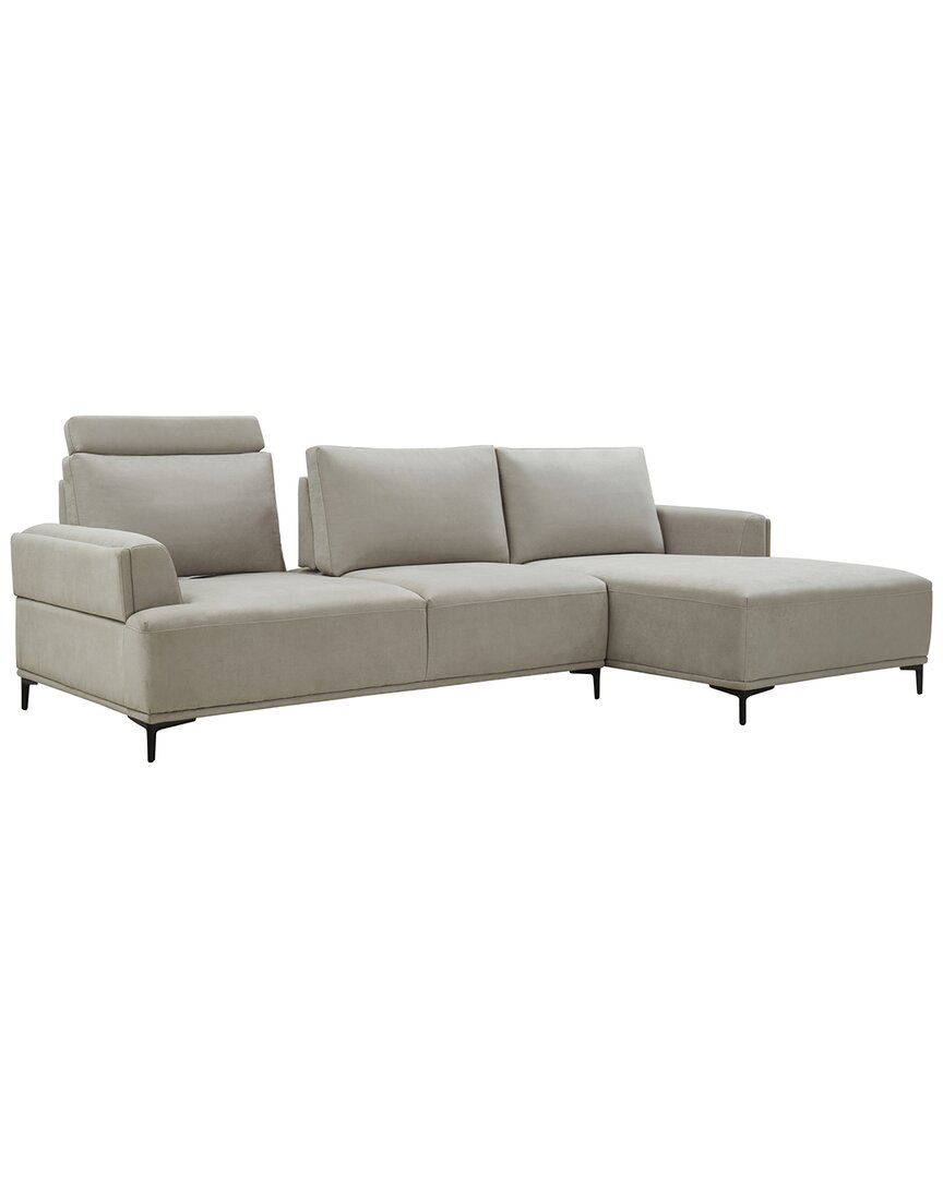Pasargad Home Modern Right Beige Sectional Lucca Sectional Sofa