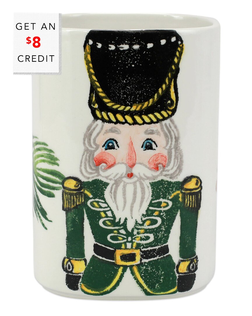 Vietri Nutcrackers Utensil Holder With $8 Credit In Green
