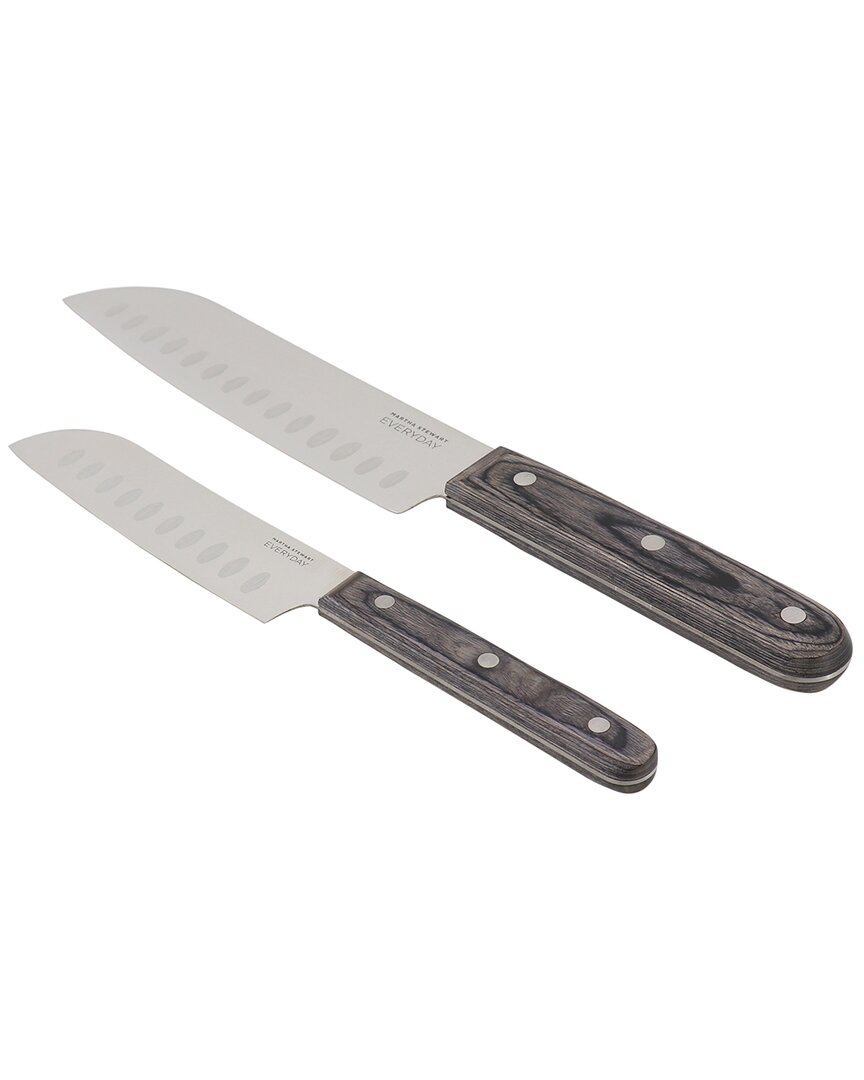 Martha Stewart Everyday 2pc Stainless Steel Santoku Knife Set