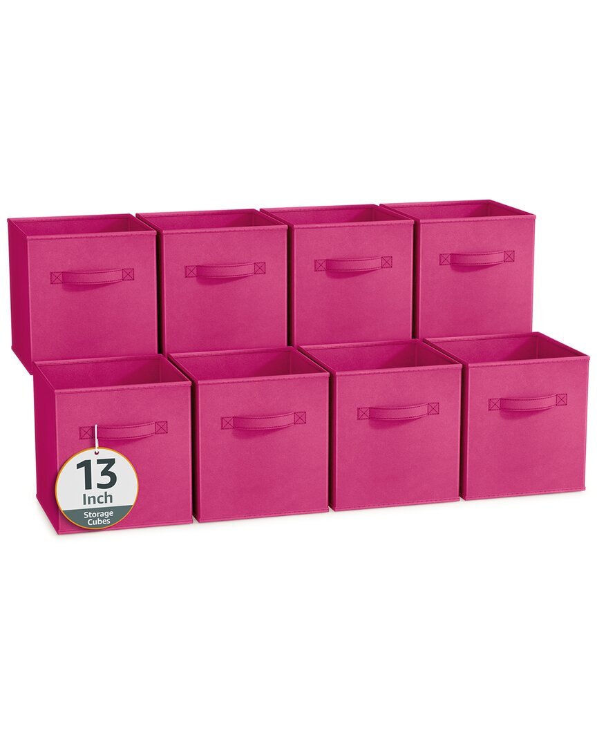 Sorbus 13in 8 Pack Collapsible Fabric Storage Bins In Pink