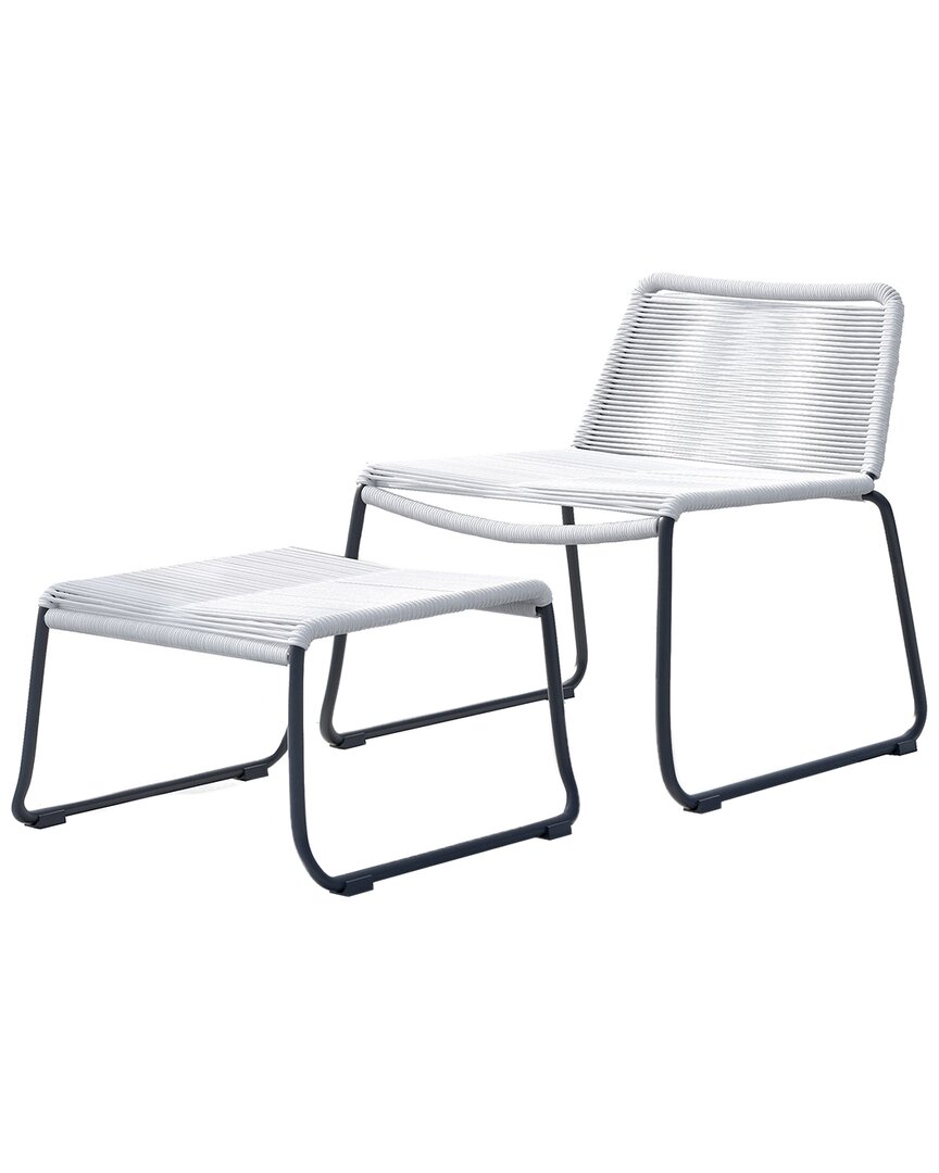 Shop Modloft Barclay Indoor/outdoor Stacking Lounge Chair & Ottoman In White