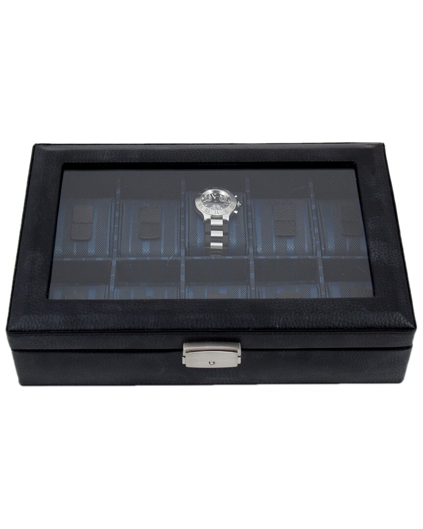 Bey-berk Leather 10-watch Case In Black