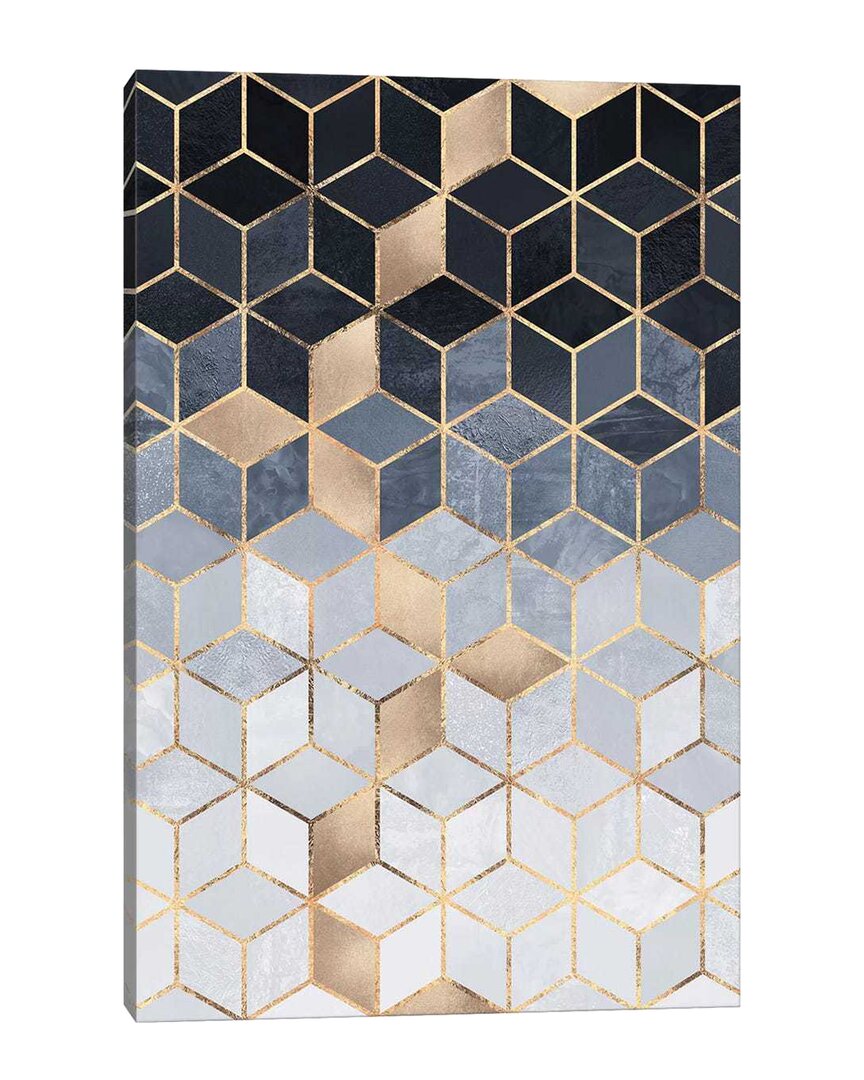 Icanvas Soft Blue Gradient Cubes, Rectangular By Elisabeth Fredriksson Wall Art