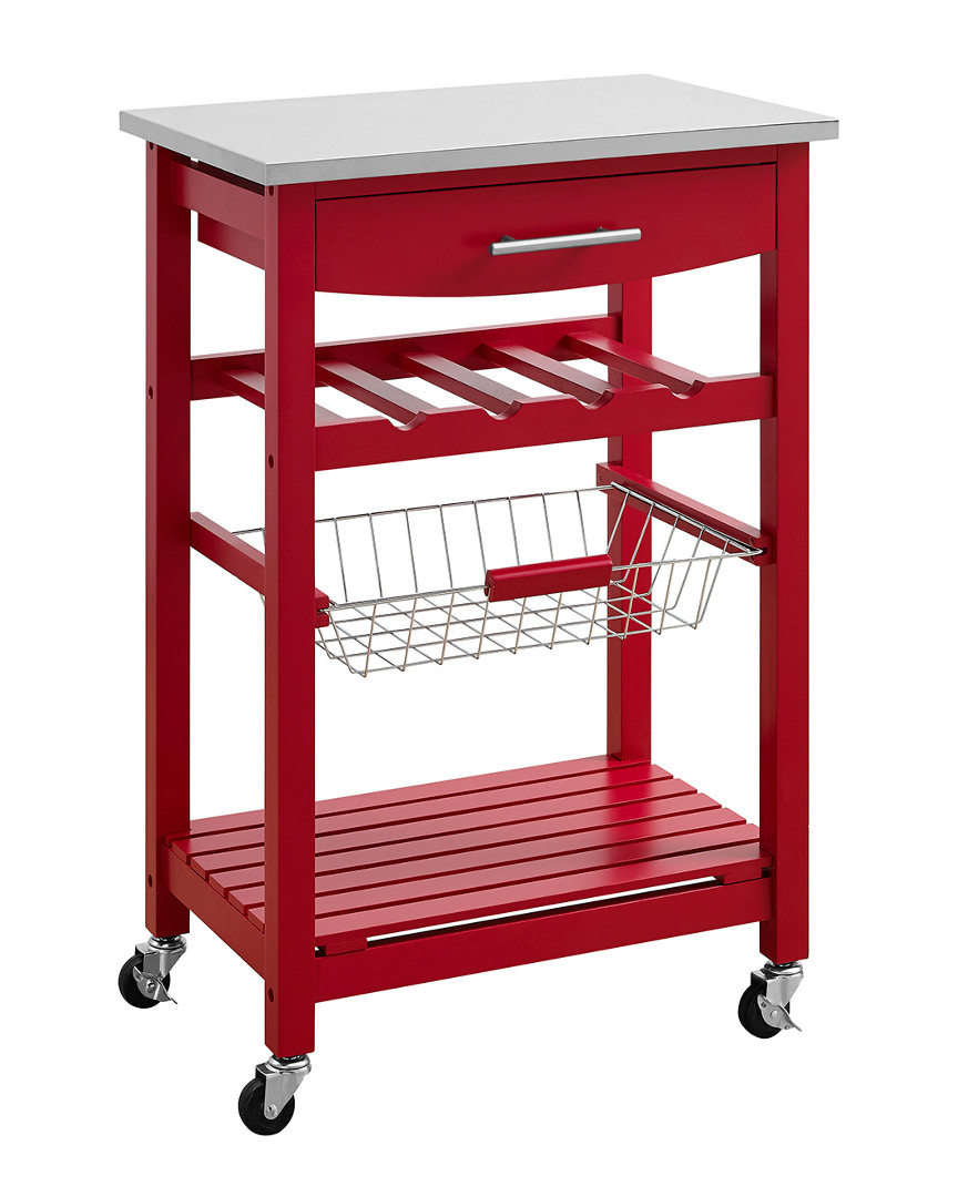 Linon Furniture Linon Clarke Red Kitchen Cart