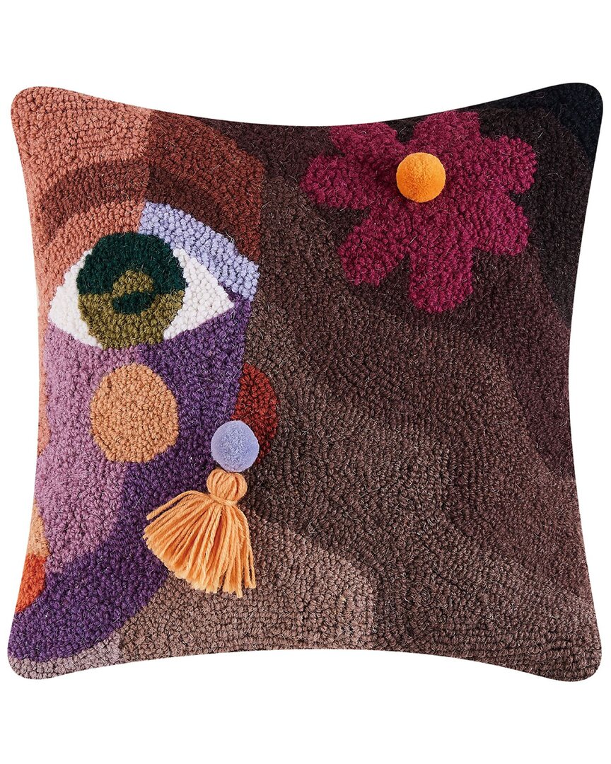 Jungalow By Justina Blakeney Ella Flower With Pom-poms & Tassel Earring Hook Pillow In Multi
