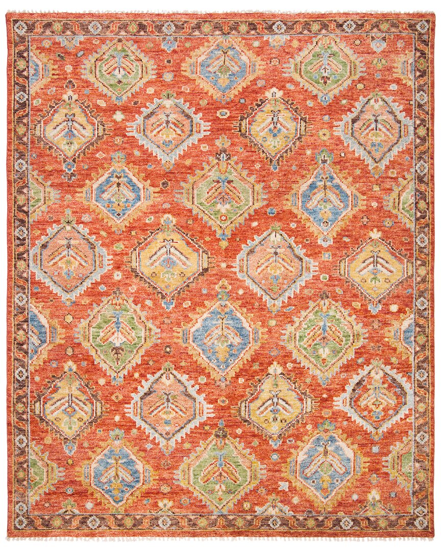 Safavieh Samarkand Hand Knotted Wool Rug In Rust