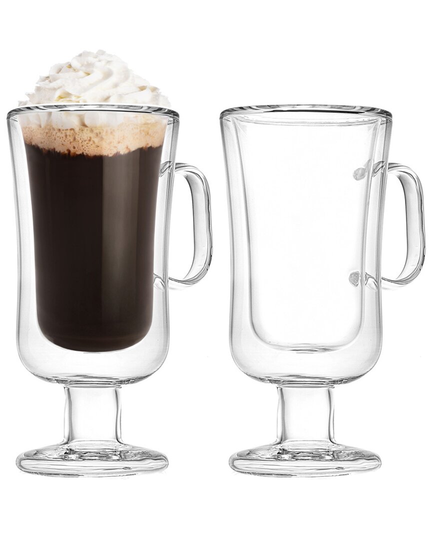 Godinger Double Walled Irish Coffee Mugs Set Of 2 In Clear