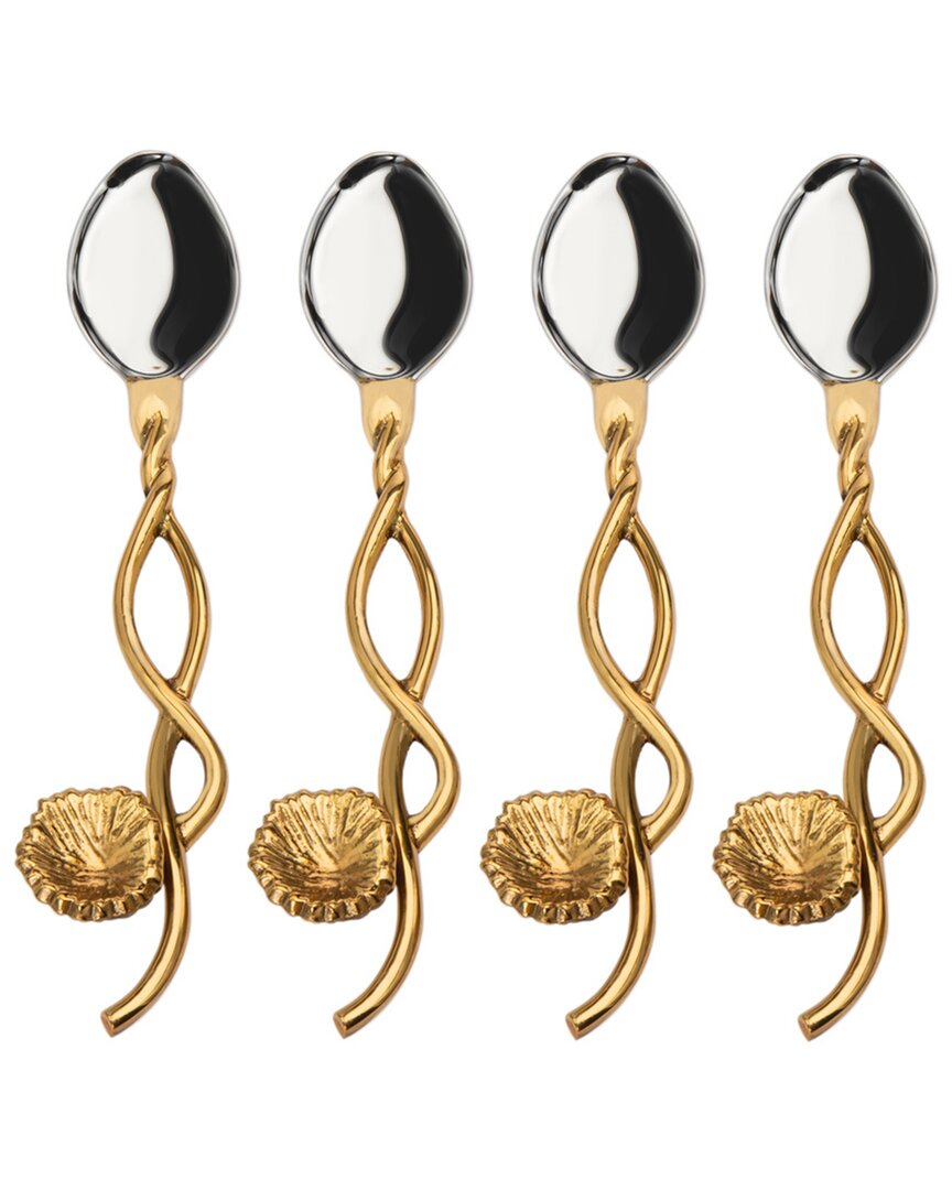 Godinger Mayfair Dessert Spoons Set Of 4 In Gold