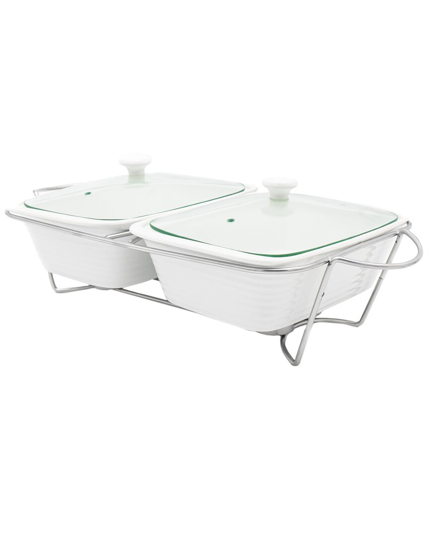Godinger Natura Double Baker With Stand In White