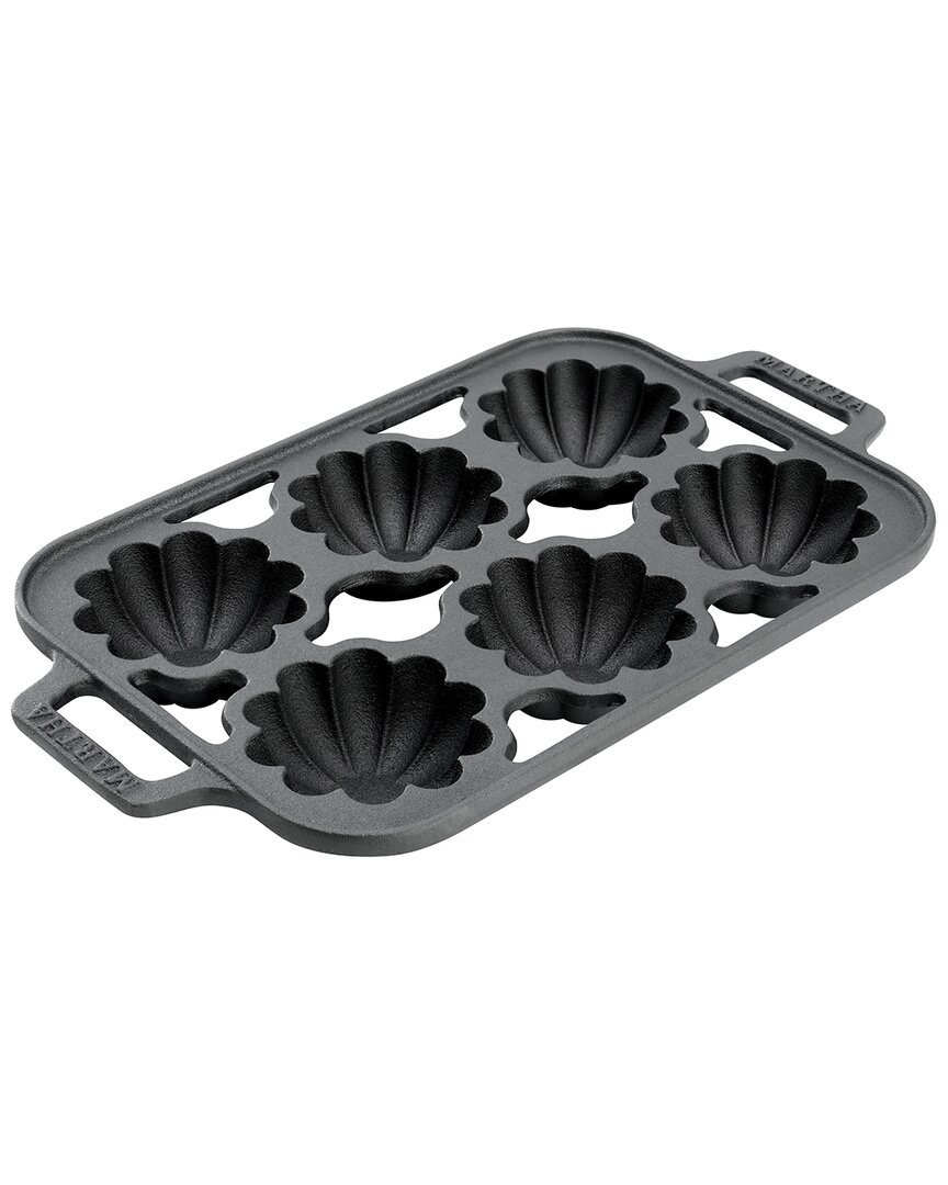 Martha Stewart 6-cup Fluted Mold Pre-seasoned Cast Iron Pan