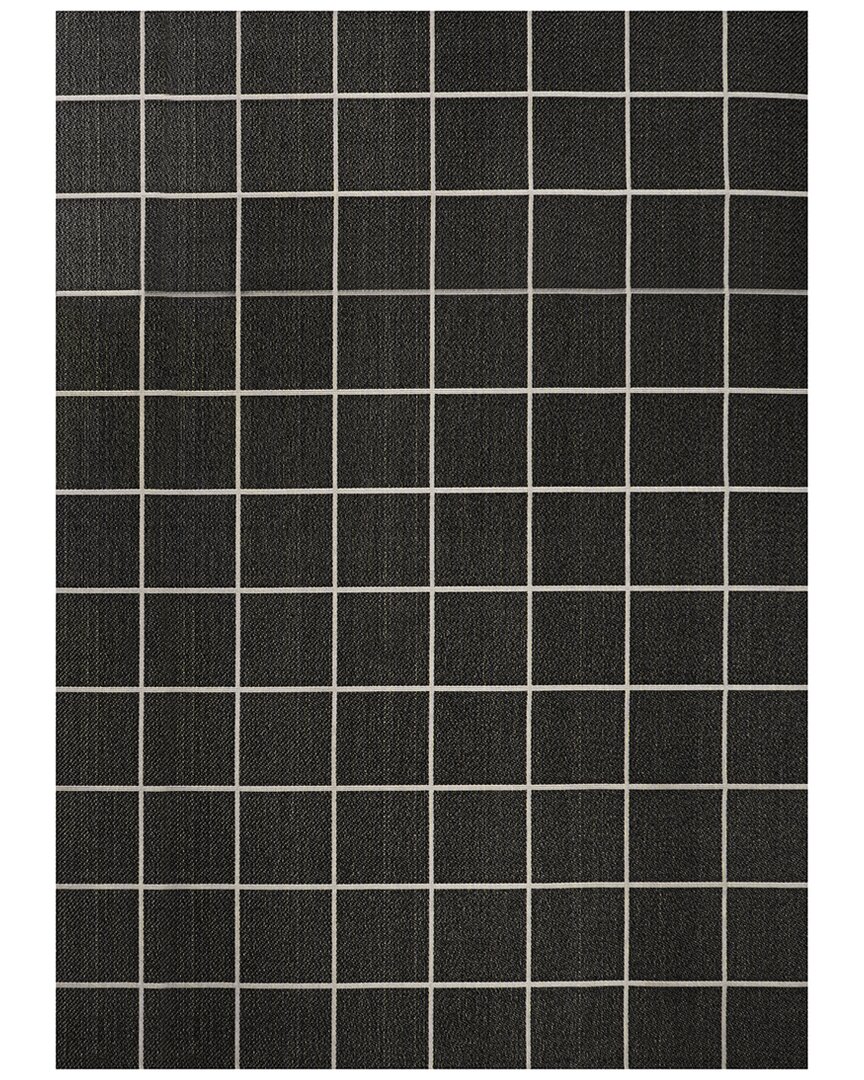 Jonathan Y Grid Modern Indoor/outdoor Rug In Black