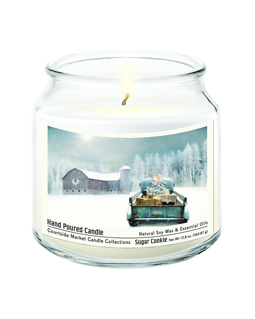 Courtside Market Wall Decor Courtside Market Christmas Pick-up With Barn Hand-poured Soy Wax Candle In Blue