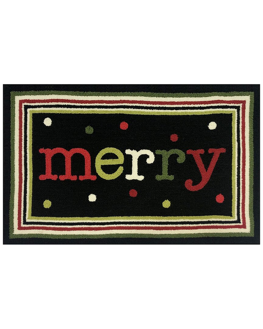 The Rug Market Merry Dots 30x48in Doormat In Black