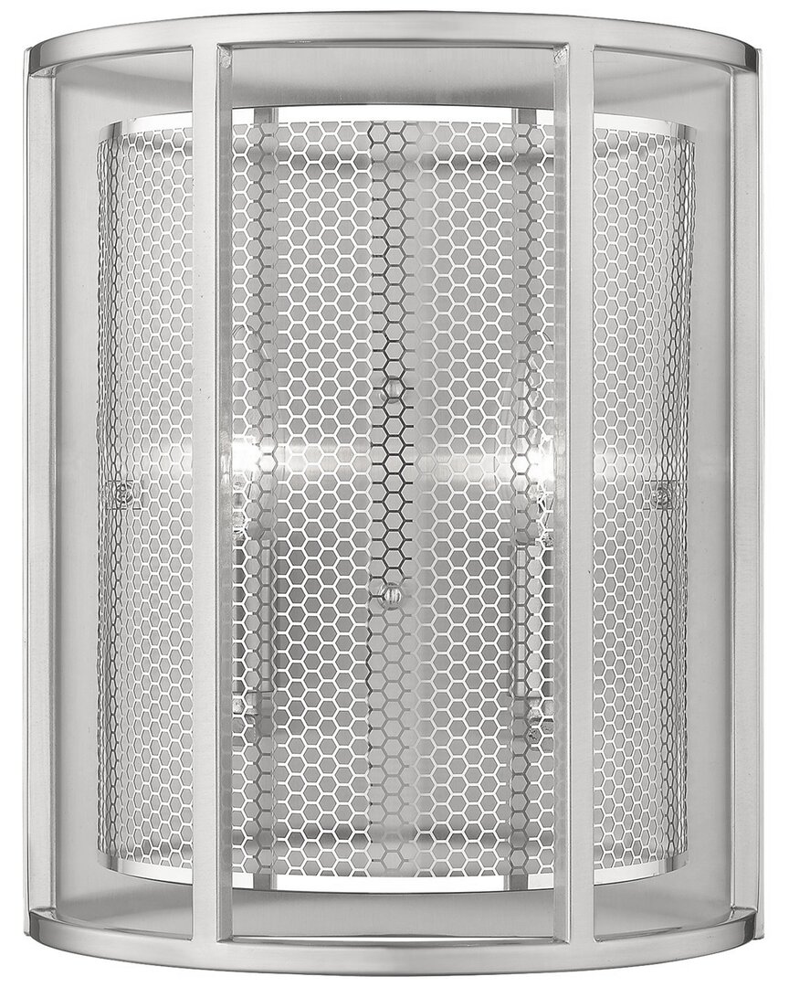 Eglo De Velde 2 Light Wall Light With Matte Nickel Finish & Metal Cage Shade