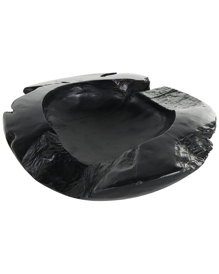 Peyton Lane Teak Wood Handmade Live Edge Decorative Bowl In Black