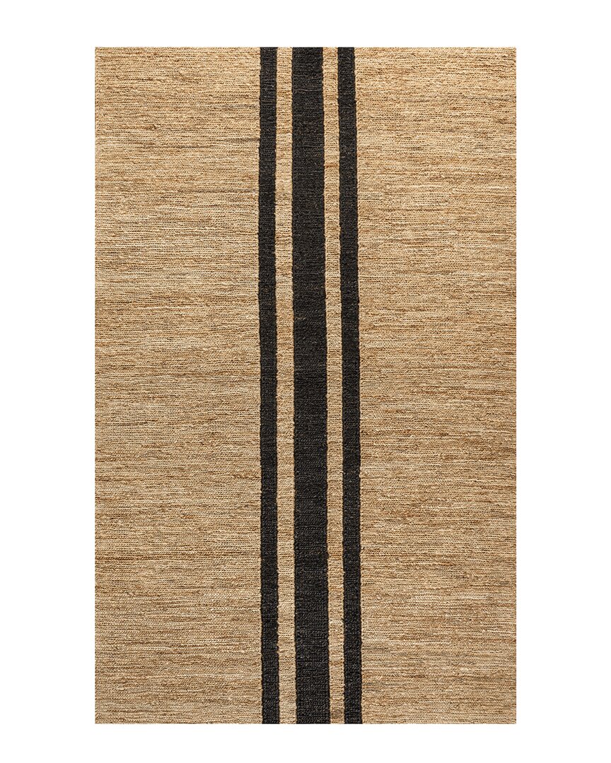 Jonathan Y Olivier Rustic Beach House Wide Ticking Stripe Jute Area Rug In Natural