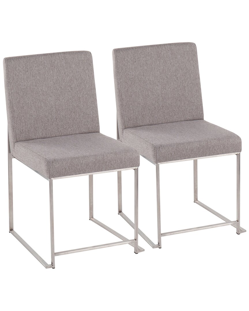 Lumisource High Back Fuji Dining Chair - Set Of 2 In Silver