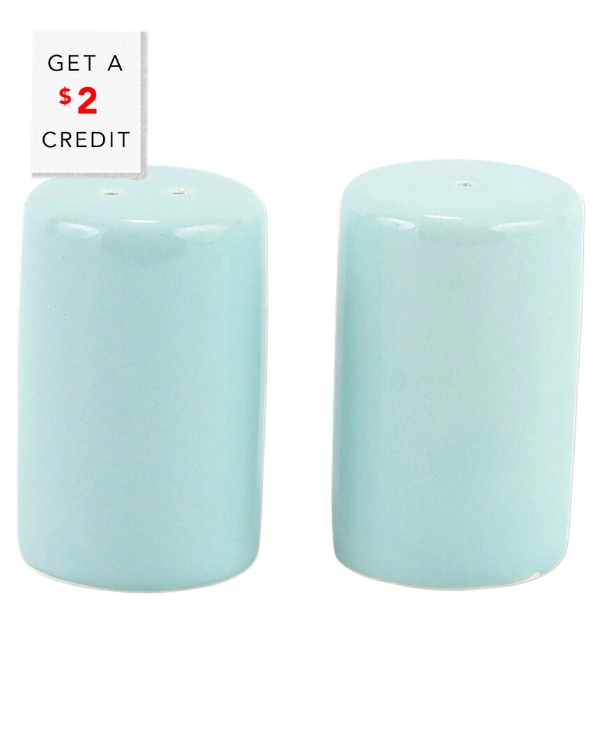 Vietri Chroma Aqua Salt & Pepper In Blue