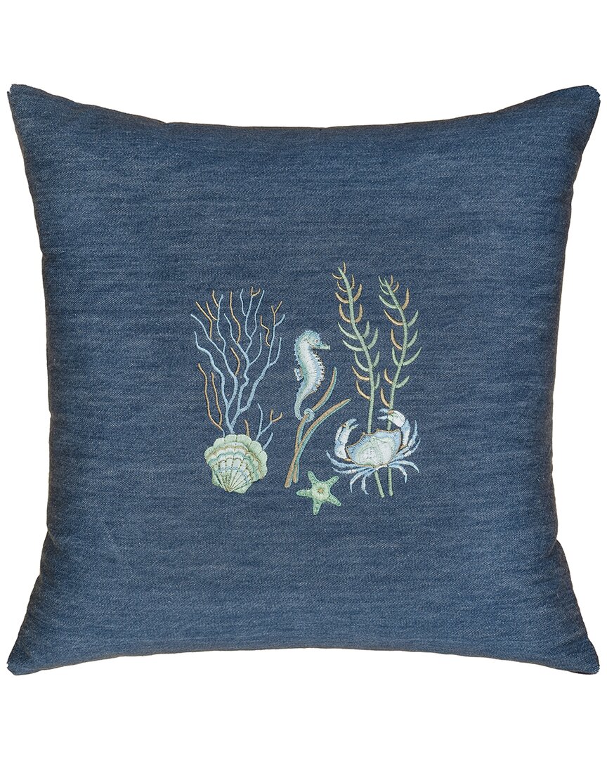 Linum Home Textiles Aaron Denim Pillow Cover In Blue