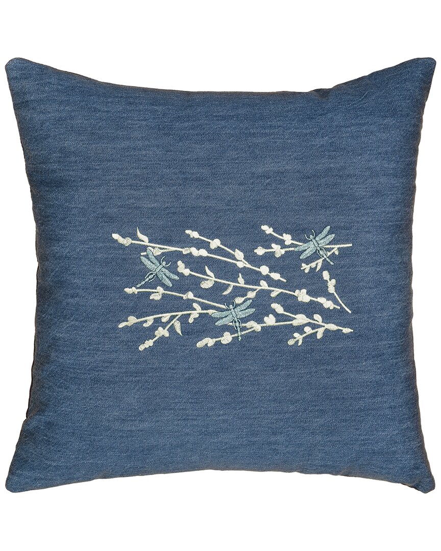 Linum Home Textiles Braelyn Denim Pillow Cover In Blue