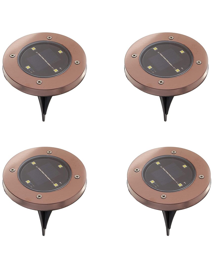 Shop Bell + Howell 4 Led Round Outdoor Disk Lights - 4 Pack In Bronze