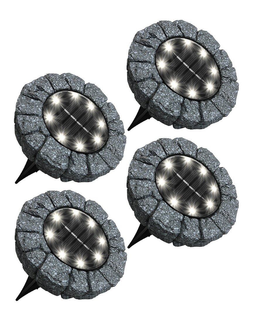 Bell + Howell 8 Led Outdoor Stone Disk Lights - 4 Pack