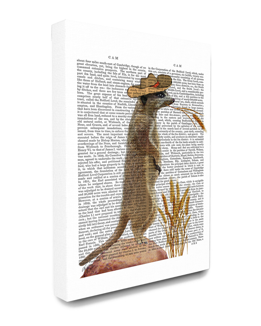 Stupell Meerkat In A Cowboy Hat Book Page