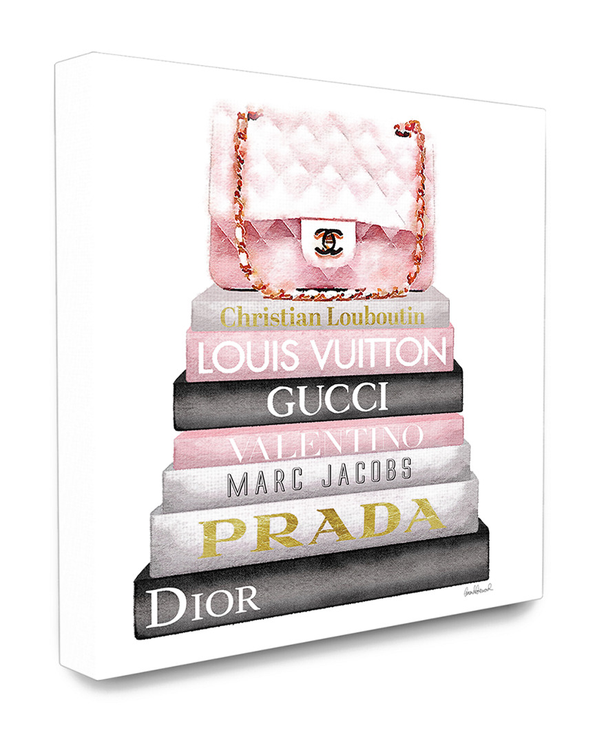 Stupell High Fashion Bookstack Padded Pink Bag