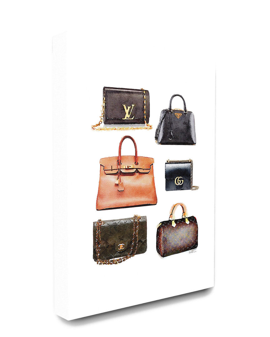 Stupell Glam Black And Brown Leather Fashion Bag Collection