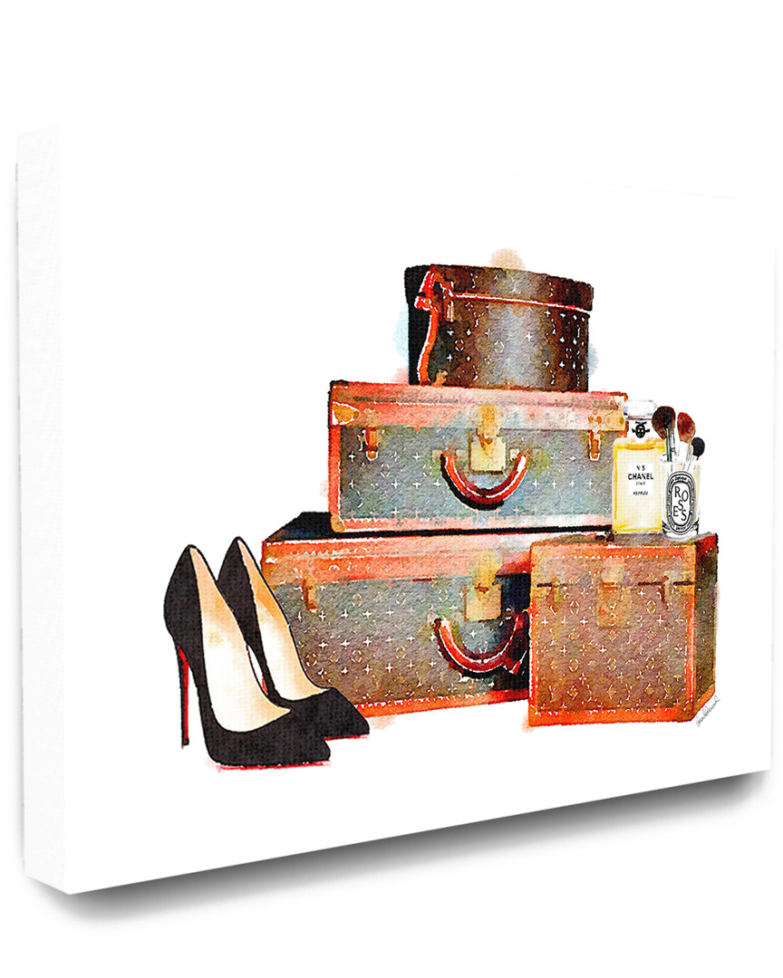 Image of Stupell The Stupell Home Decor Collection Fashion Travel Luggage Set with Stilettos and Makeup
