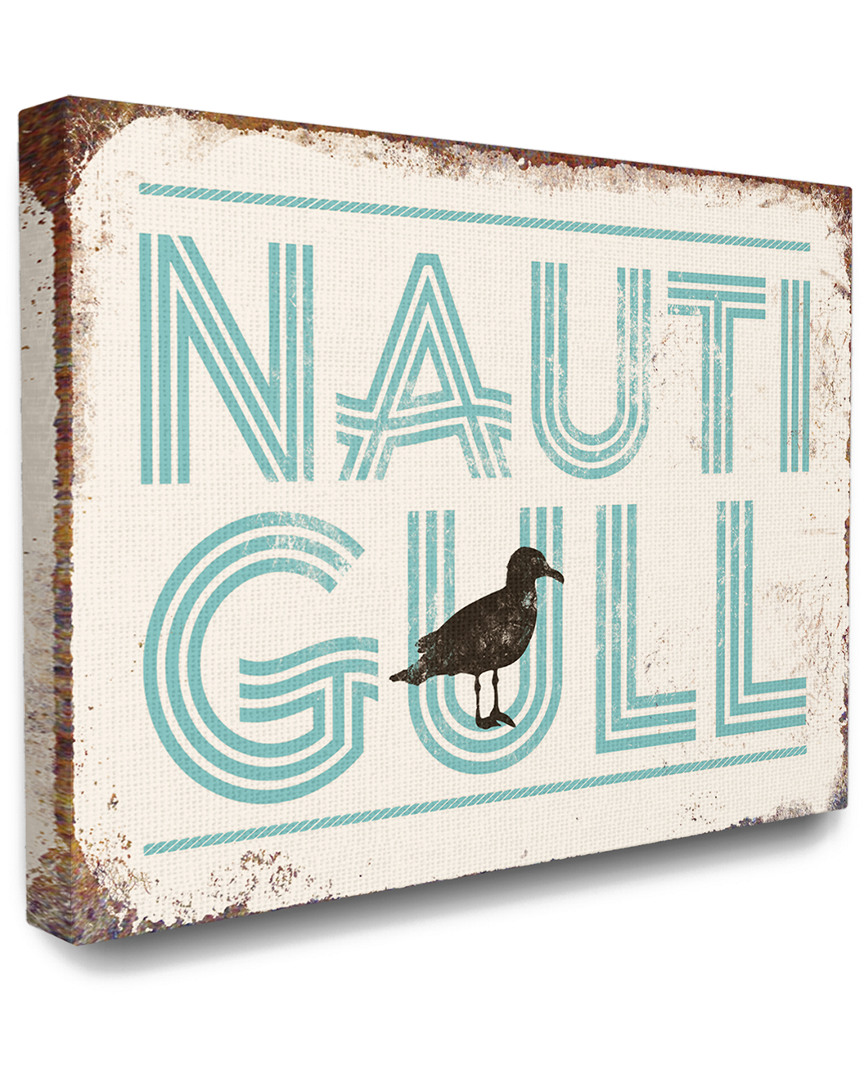 Stupell Nauti Gull Funny Ocean Beach Typography