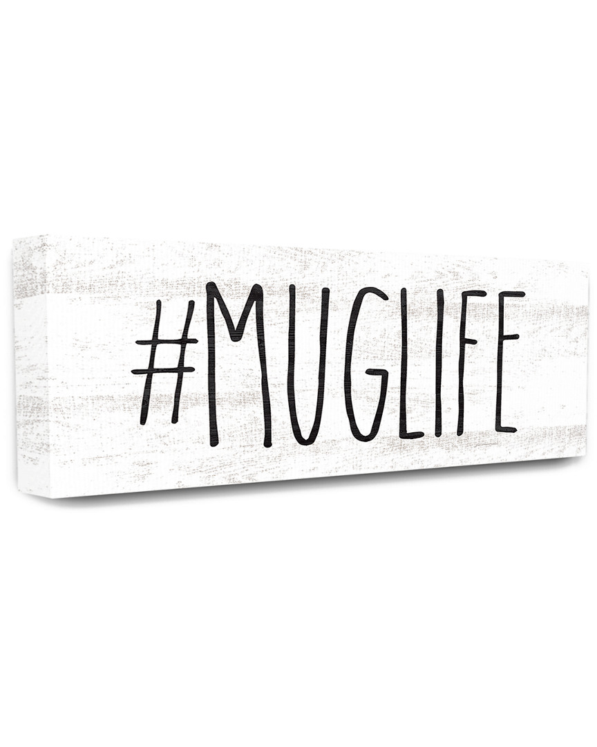 Stupell Hashtag Mug Life Black And White Typography