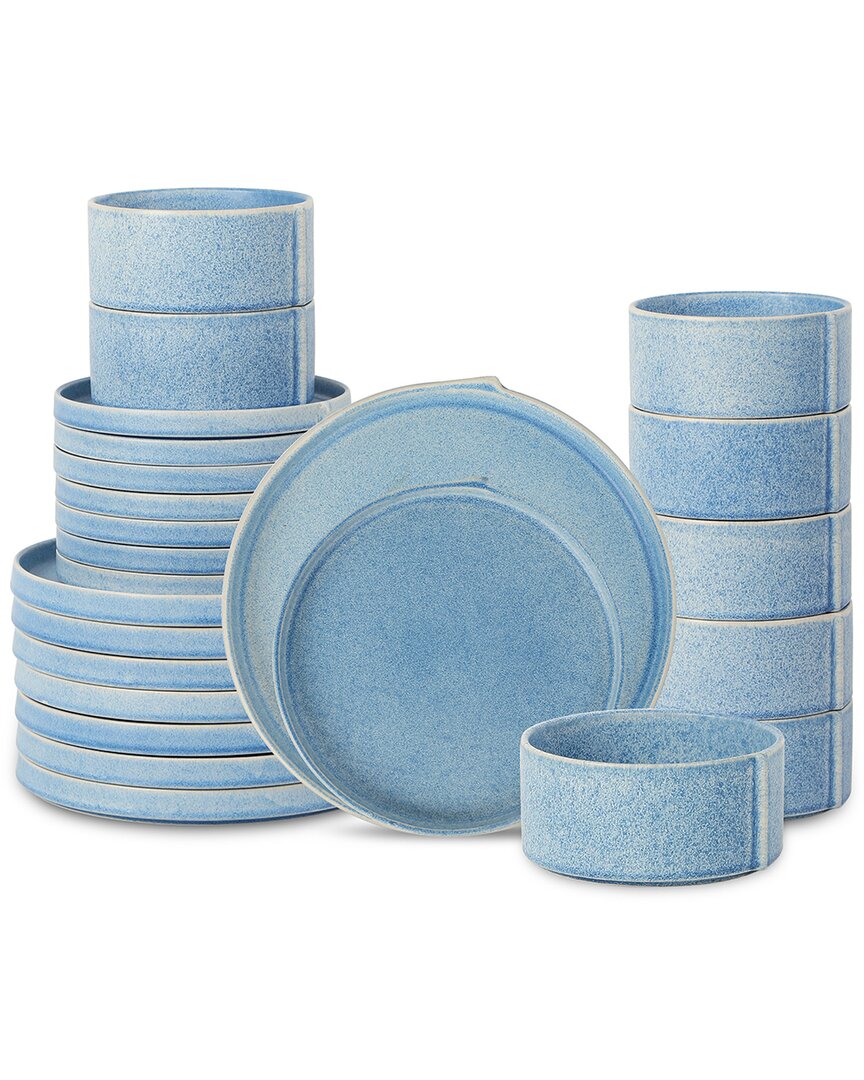 Stone Lain Bao 24pc Dinnerware Set In Blue