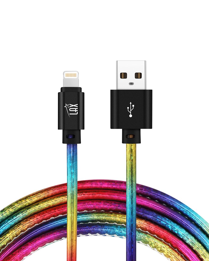 Lax Gadgets Vegan Leather Apple Mfi Certified Usb To Lightning Cable (6 Feet) In Multi