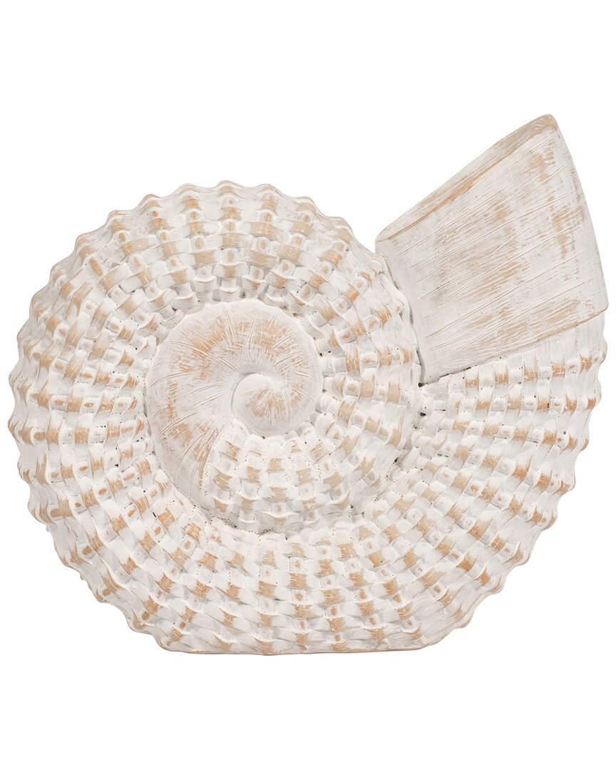 Sagebrook Home 7in Ceramic Shell Table Accent In White
