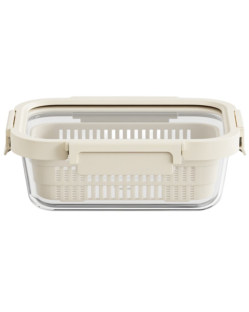 Genicook 2pc Colander Container Set In White