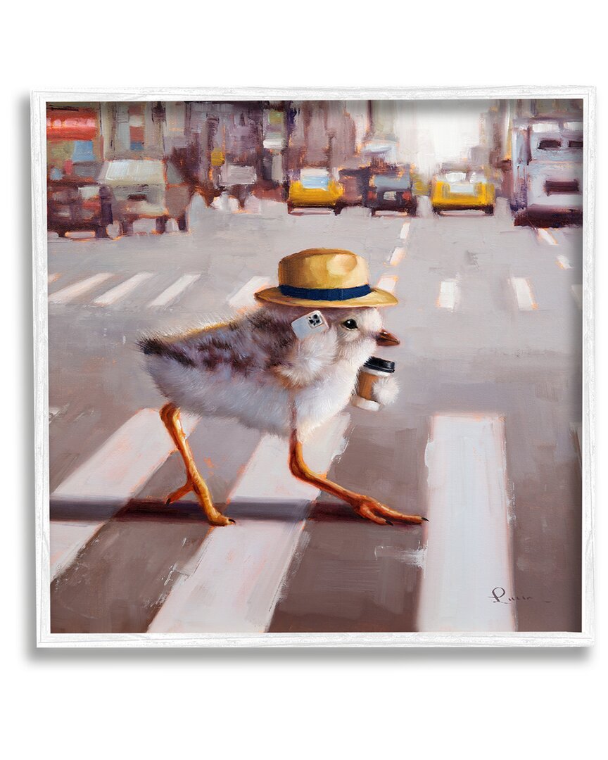 Shop Stupell Bird Crosswalk Urban City Street Framed Giclee Wall Art By Lucia Heffernan