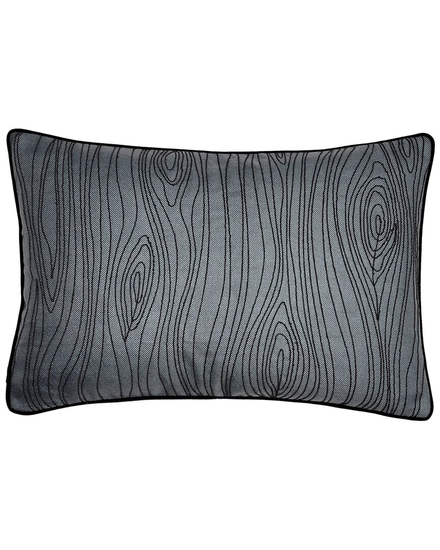 Shop Edie Home Edie@home Embroidered Wood Grain Pillow Cover In Grey