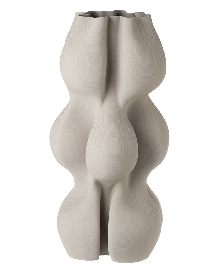 Bidkhome Ceramic 3d Printed Vase In Grey