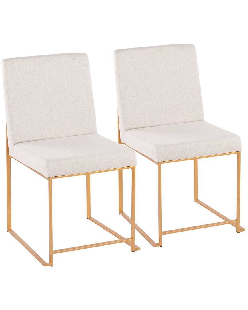 Lumisource High Back Fuji Dining Chair - Set Of 2 In Gold